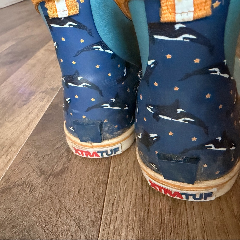 Kids Xtratuf Blue Yellow Ankle Deck Boots - Picture 2 of 3